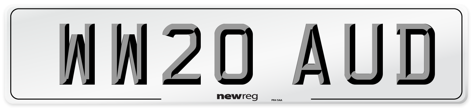 WW20 AUD Number Plate from New Reg